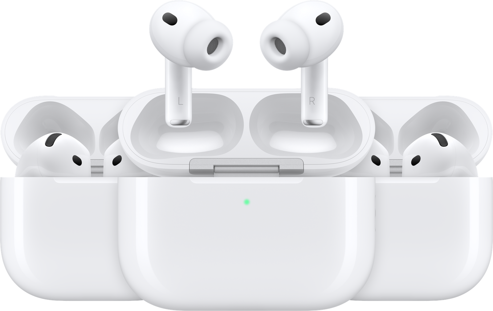 AirPods 5 and AirPods Pro 3 in their charging cases