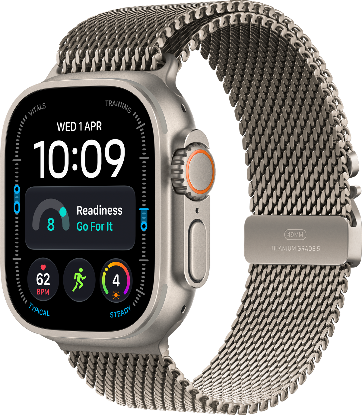 Apple Watch Ultra 4 in Natural Titanium with Milanese Loop